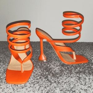 Orange Wrap Around Heels